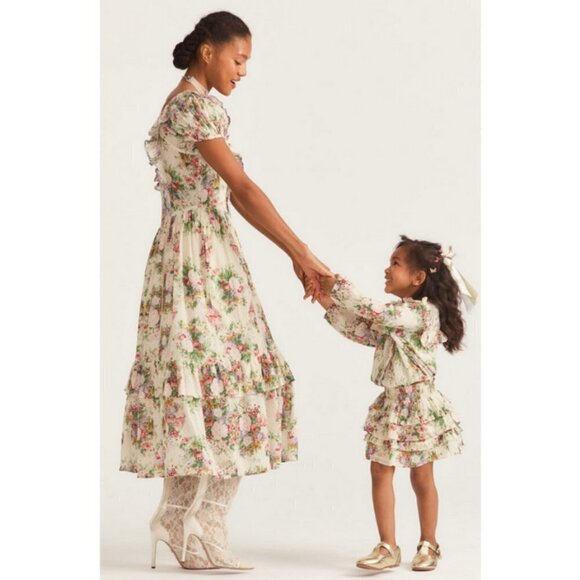 💕LOVESHACKFANCY💕 Billie Skirt ~ Shining Gemstone Floral Print Girls 2-3 Y NWT - Picture 10 of 16